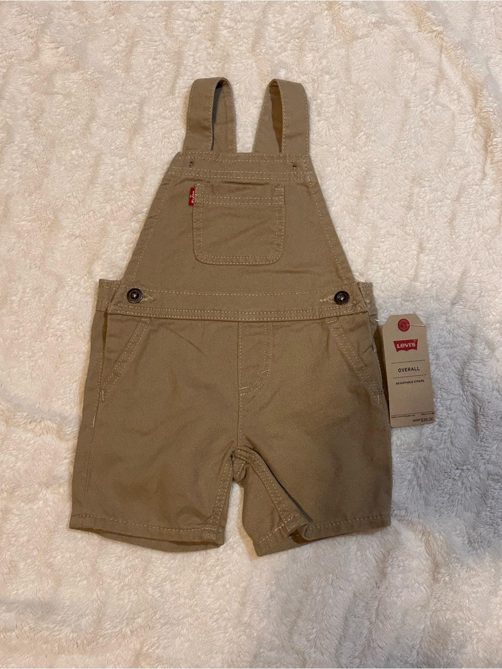 NWT Levi's Kids Khaki Short Overalls
